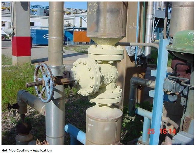 Advanced hot pipe coating thermal insulation system for industrial applications reducing heat loss and energy costs